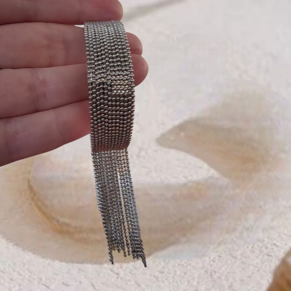 Fringe Bracelet Silver Stainless Steel | NWOT - Picture 5 of 8